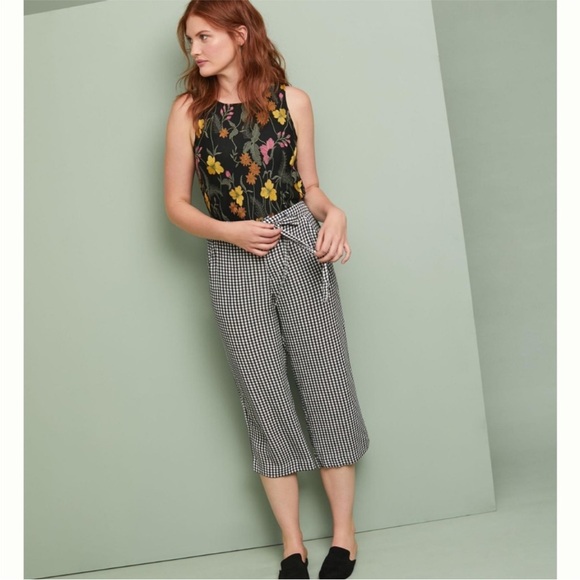 Anthropologie Meadow Rue black embroidered floral tank size L - Picture 3 of 9